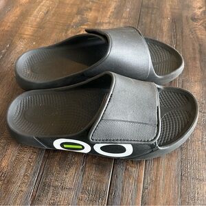 OOFOS Men’s Ooah Sports Flex Unisex Black White Slides Mens 11